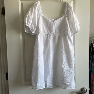 White poplin mini dress